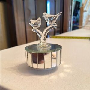 Linden Clear Bird Figurine with Reflective Base